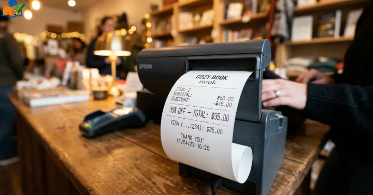 Receipt showing 30% off total of $35
