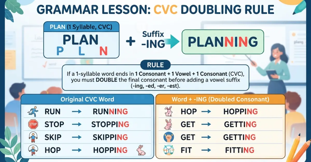 Grammar rule for planning spelling