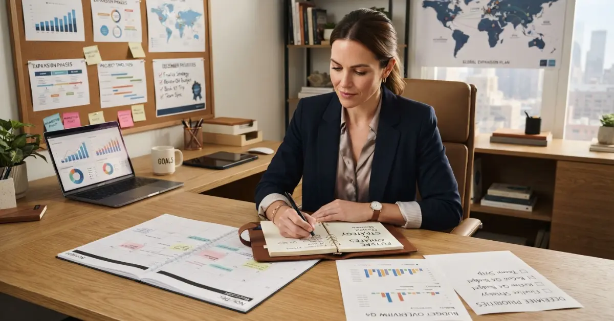 Organized workspace for effective planning
